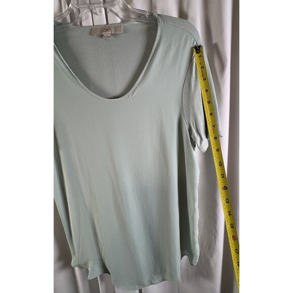 Ann Taylor LOFT Short Sleeves Media T Shirt Pale Green M Minimalists 72-36 - Picture 5 of 15